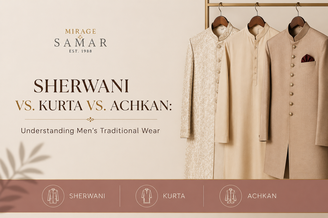 Sherwani vs. Kurta vs. Achkan: Understanding Men's Traditional Wear