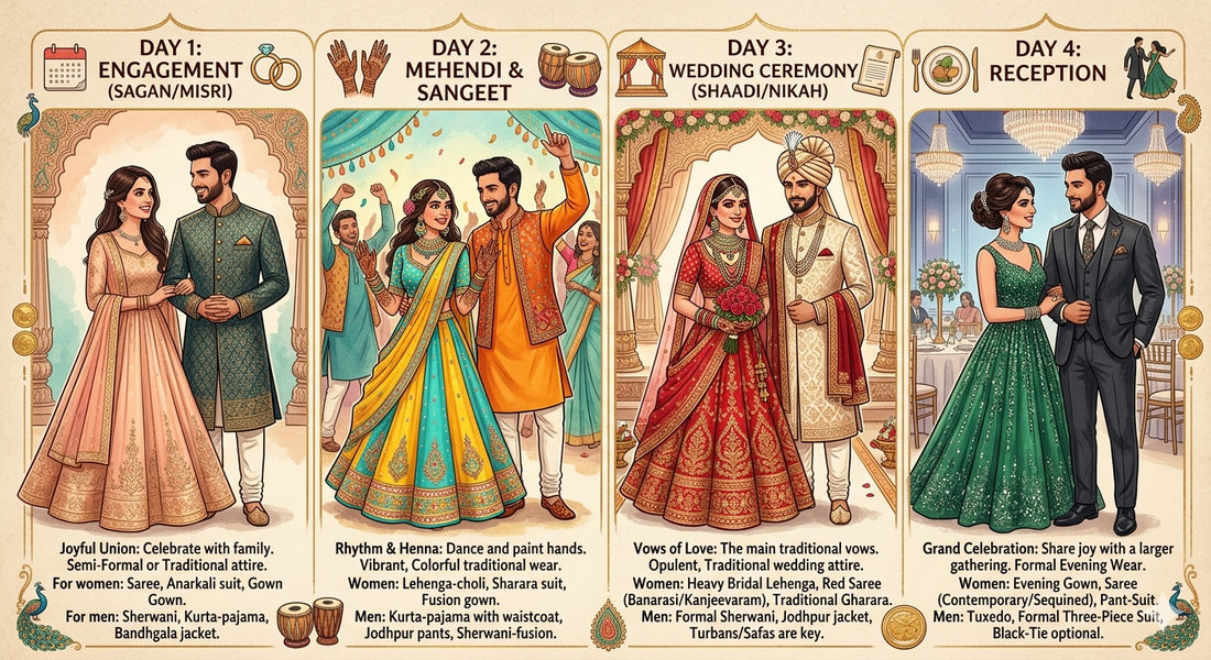 South Asian Wedding Timeline: What to Wear to Each Event