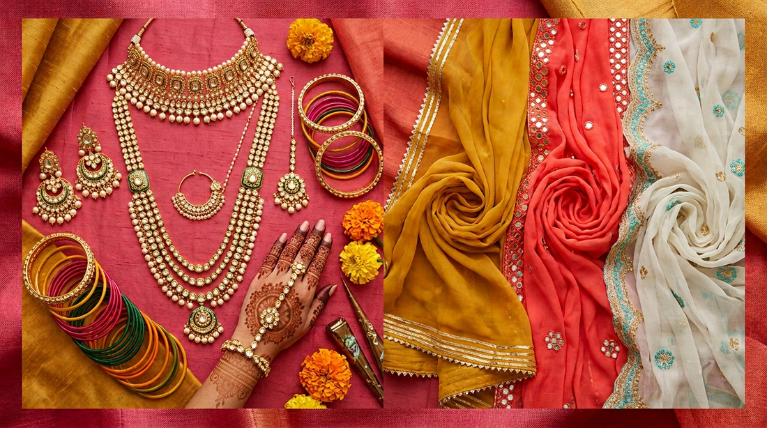 How to Accessorize a Mehndi Outfit : Jewelry and Scarf Pairings