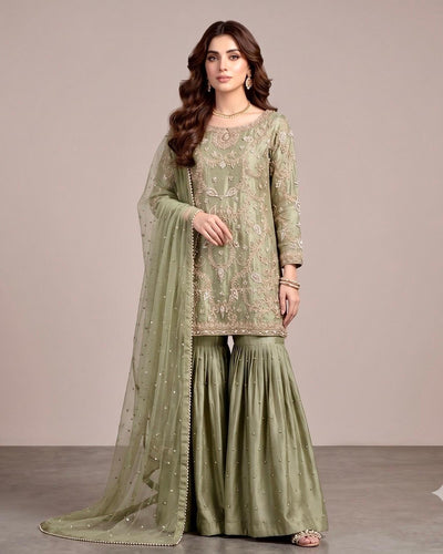 Pure Sheesha Silk Hand Embroidered Formal